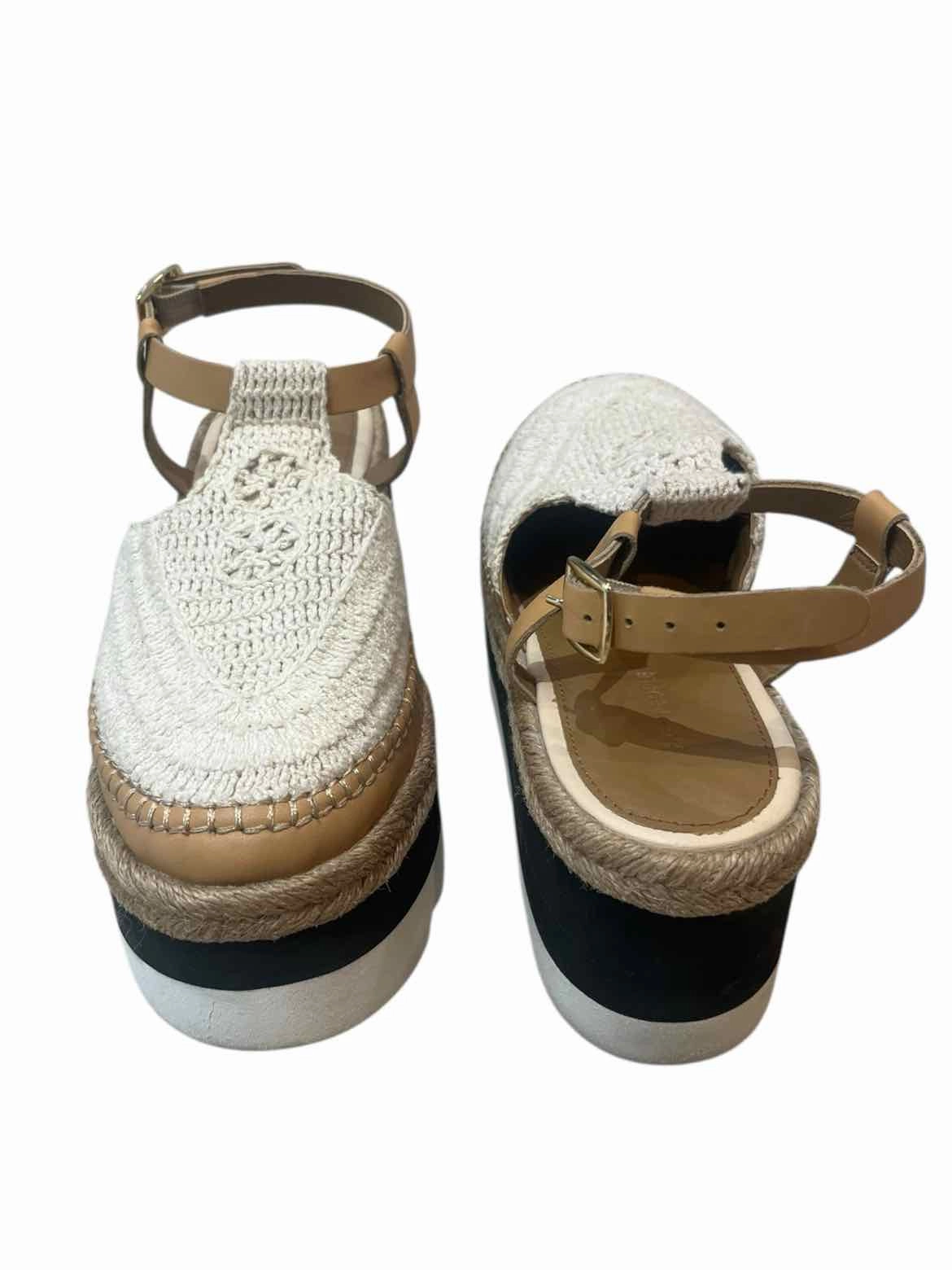 Free People White & Beige Size 7.5 Sandals