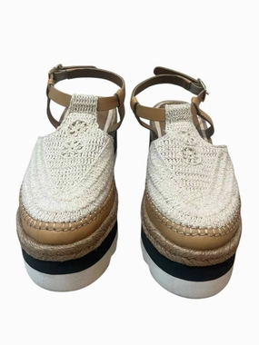 Free People White & Beige Size 7.5 Sandals