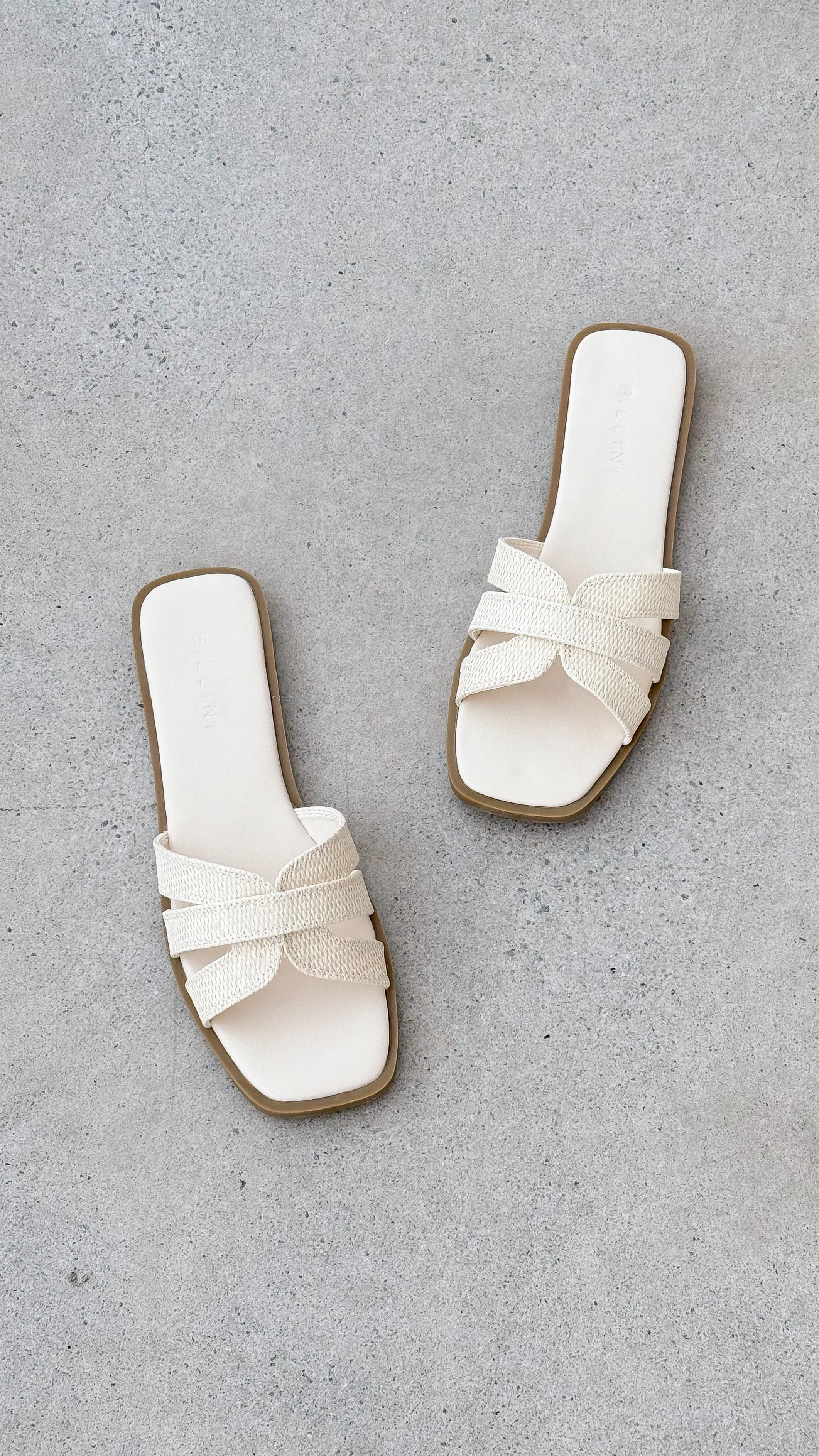 Geo Slide - Cream Raffia