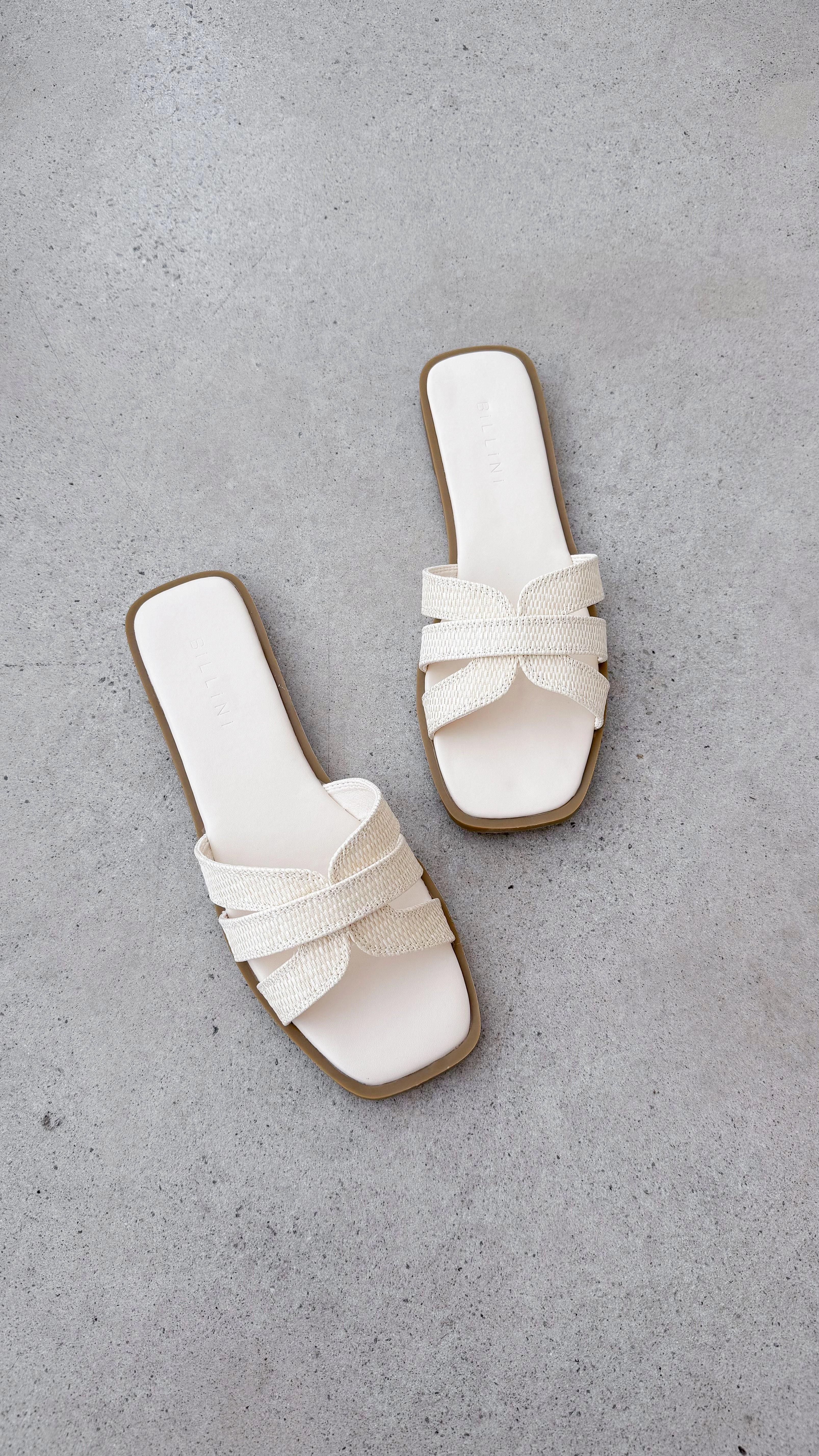 Geo Slide - Cream Raffia