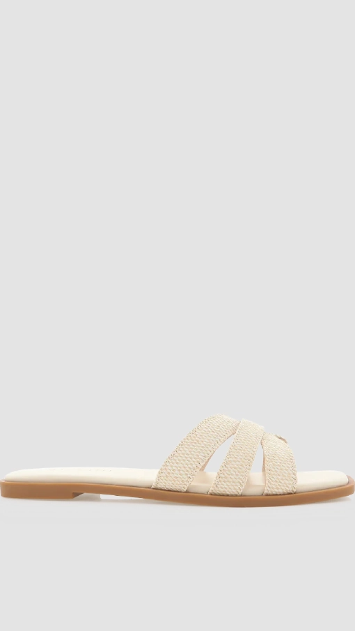 Geo Slide - Cream Raffia