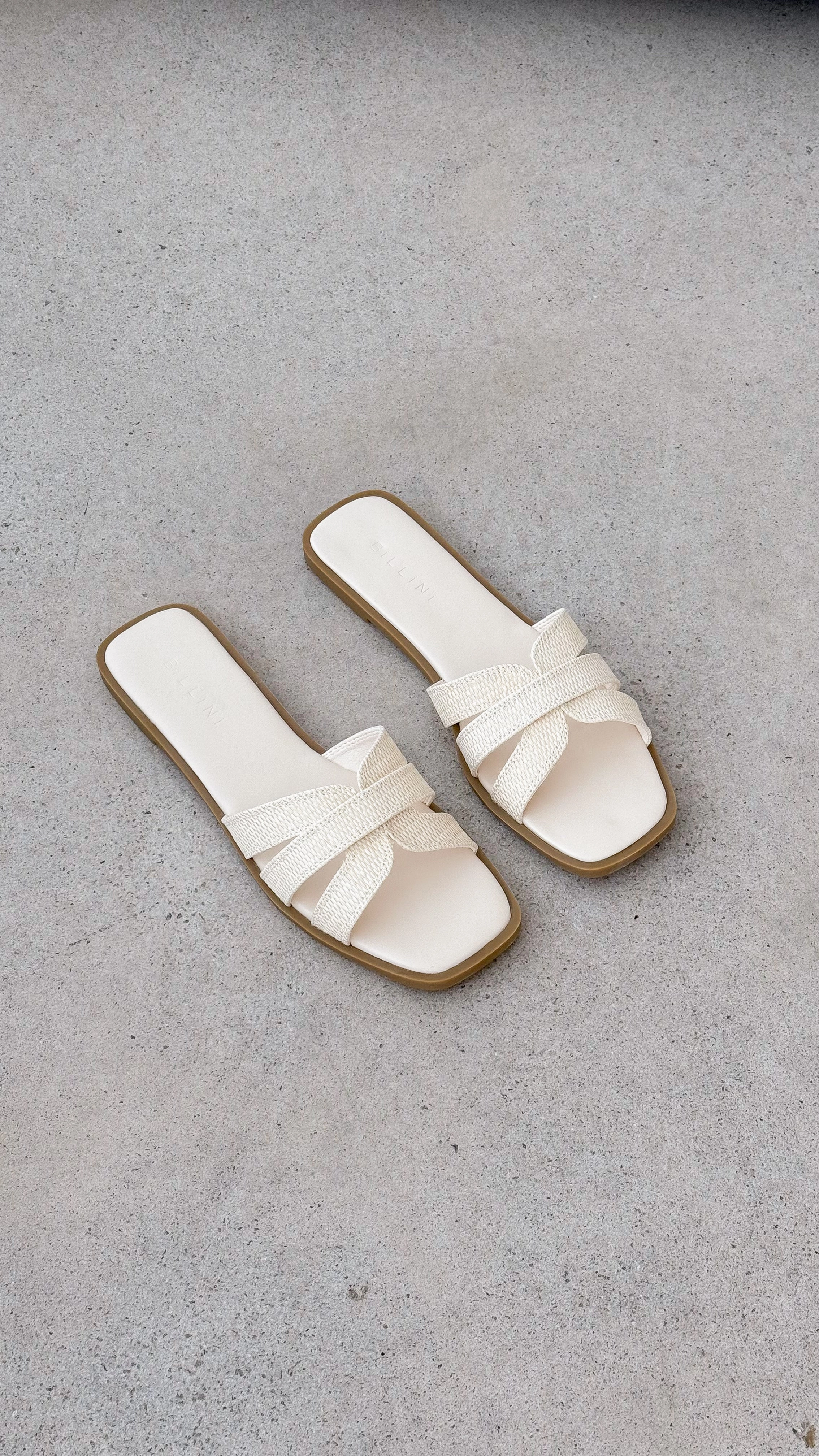 Geo Slide - Cream Raffia