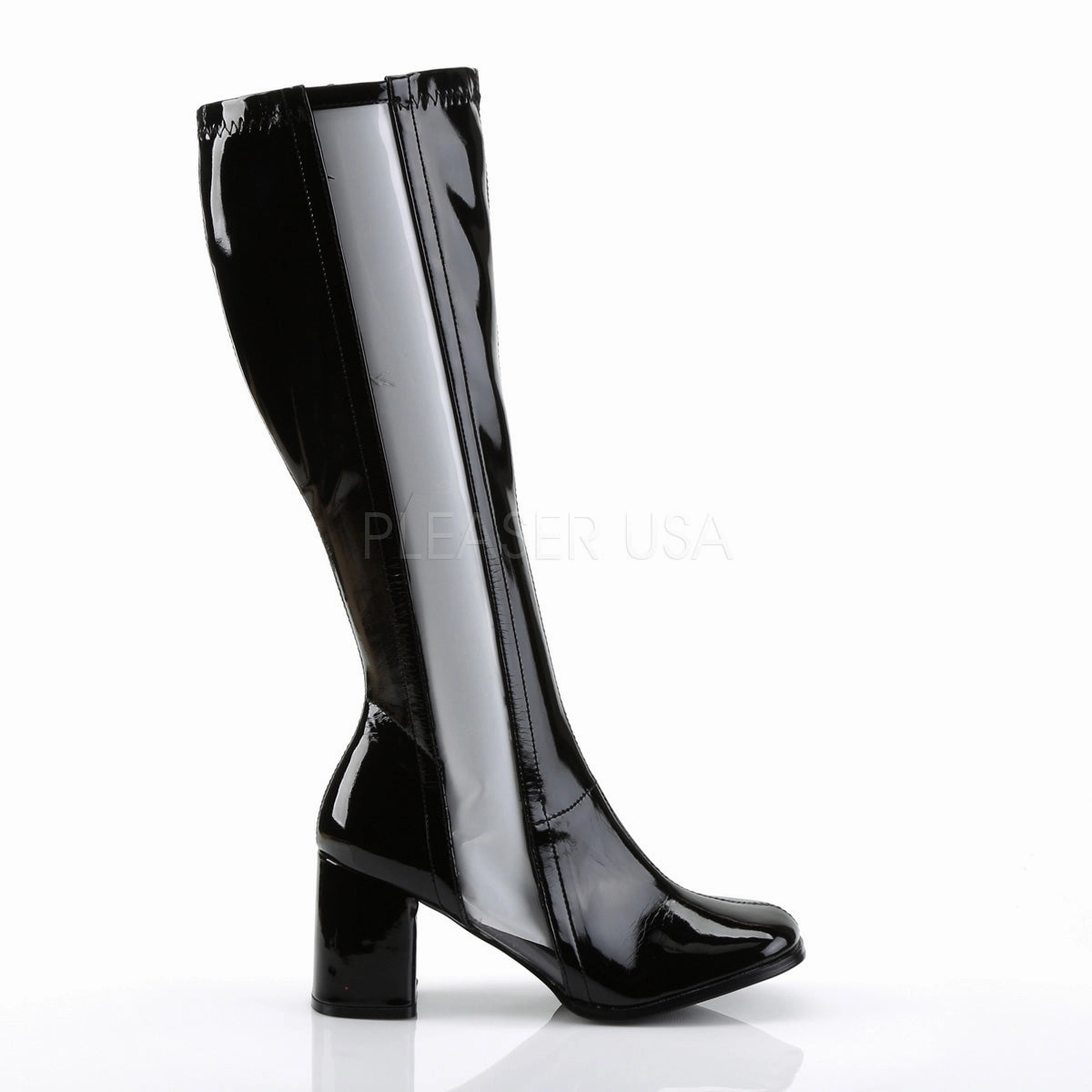GOGO-303  Black Str Patent-Clear Tpu