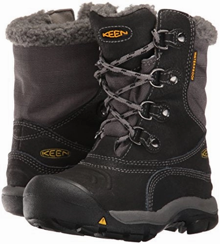 KEEN Unisex-Kinder Basin WP Trekking-& Wanderstiefel. Schwarz (Black/Gargoyle)