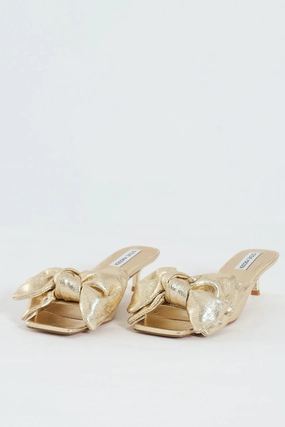 Kit Slip On Bow Mule Kitten Heel - Gold