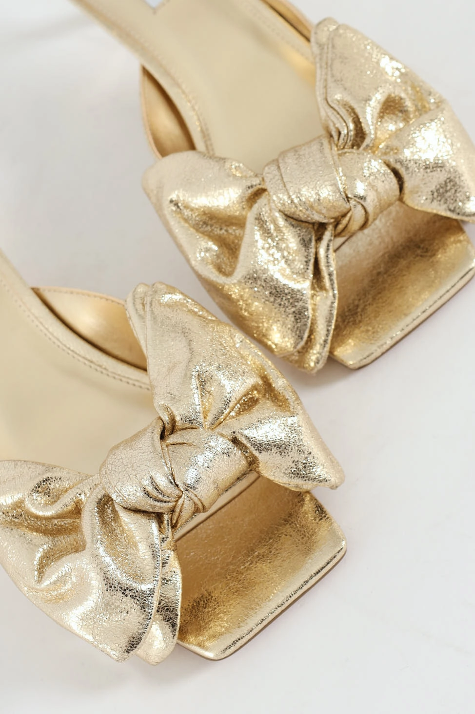 Kit Slip On Bow Mule Kitten Heel - Gold