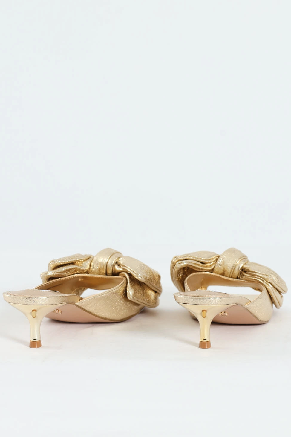 Kit Slip On Bow Mule Kitten Heel - Gold
