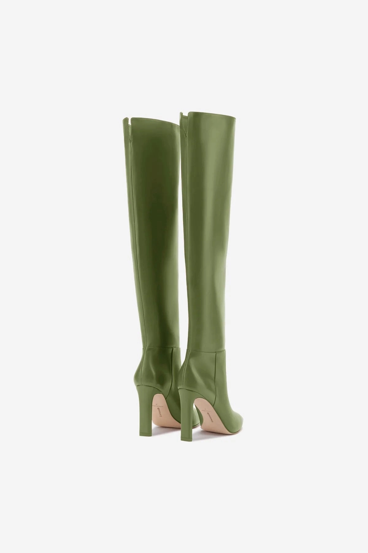 Larroudé x Jennifer Fisher Boot In Martini Green Leather