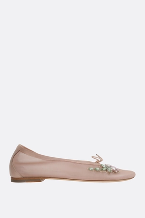 mesh ballerinas with embroidery