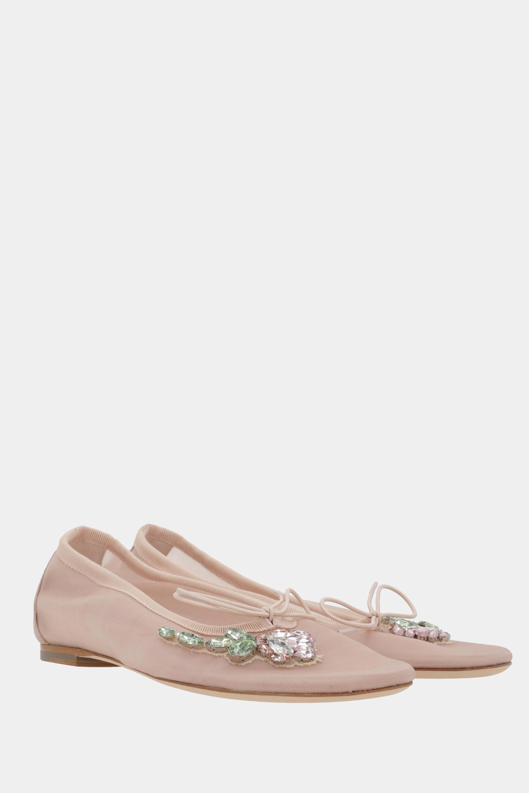 mesh ballerinas with embroidery