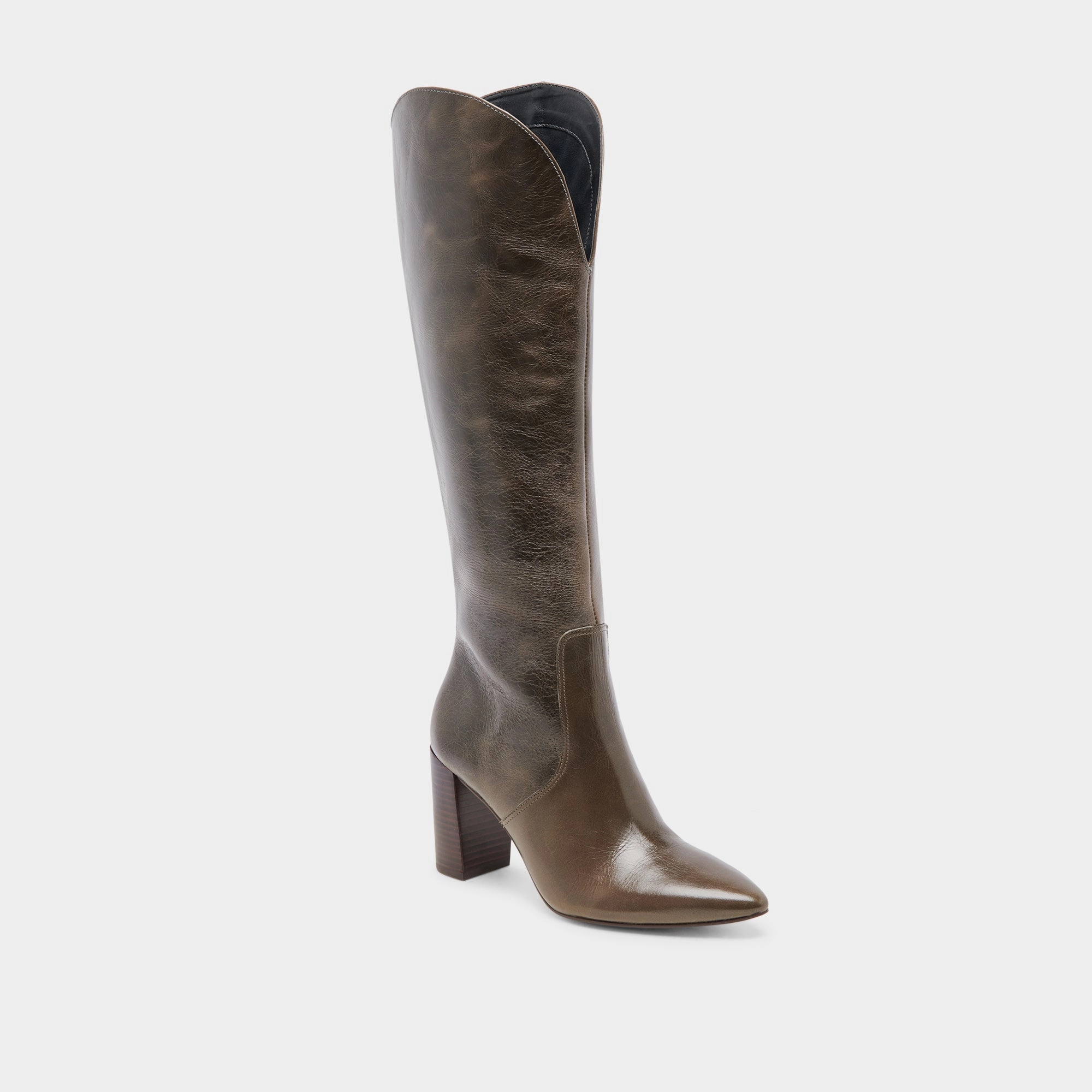 NEDI BOOTS DARK OLIVE LEATHER