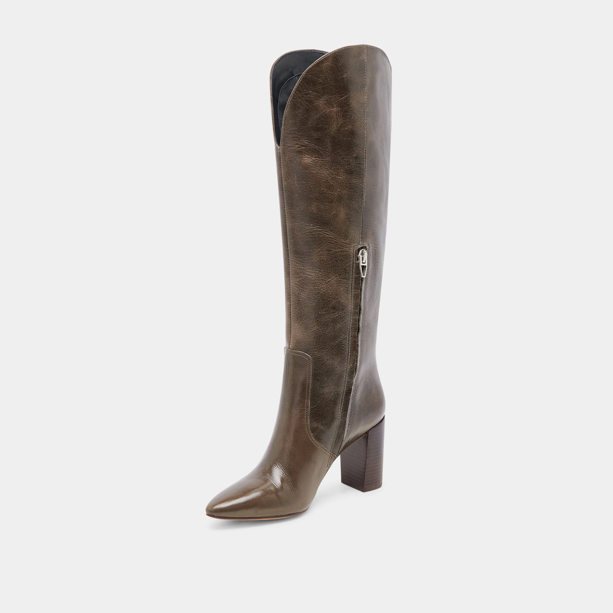 NEDI BOOTS DARK OLIVE LEATHER