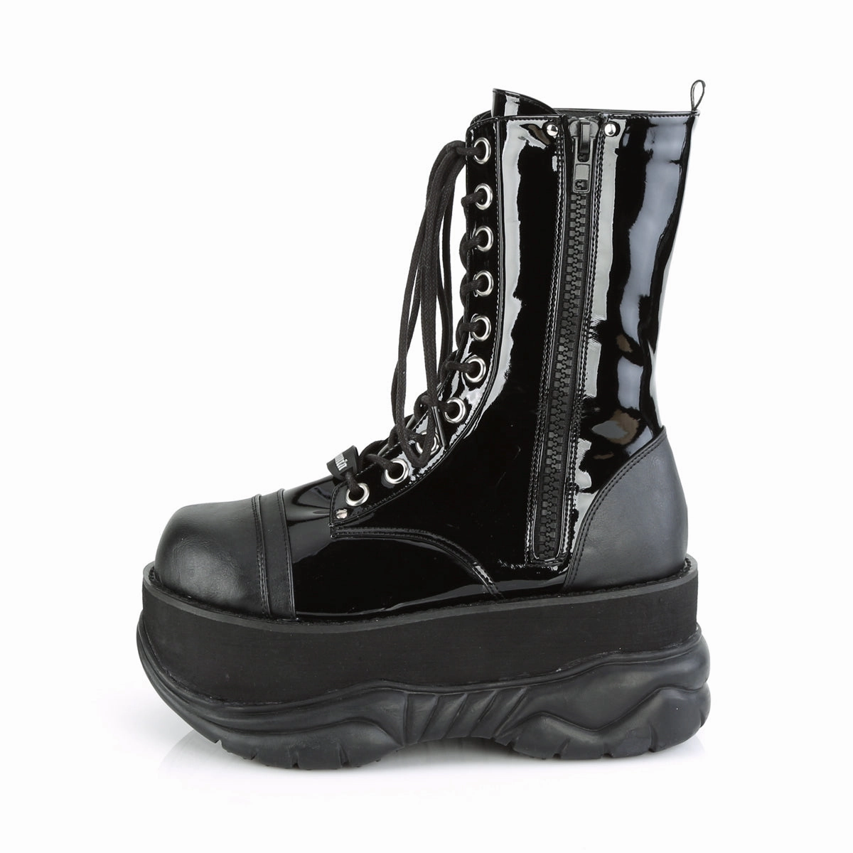 NEPTUNE-200  Black Patent-Vegan Leather