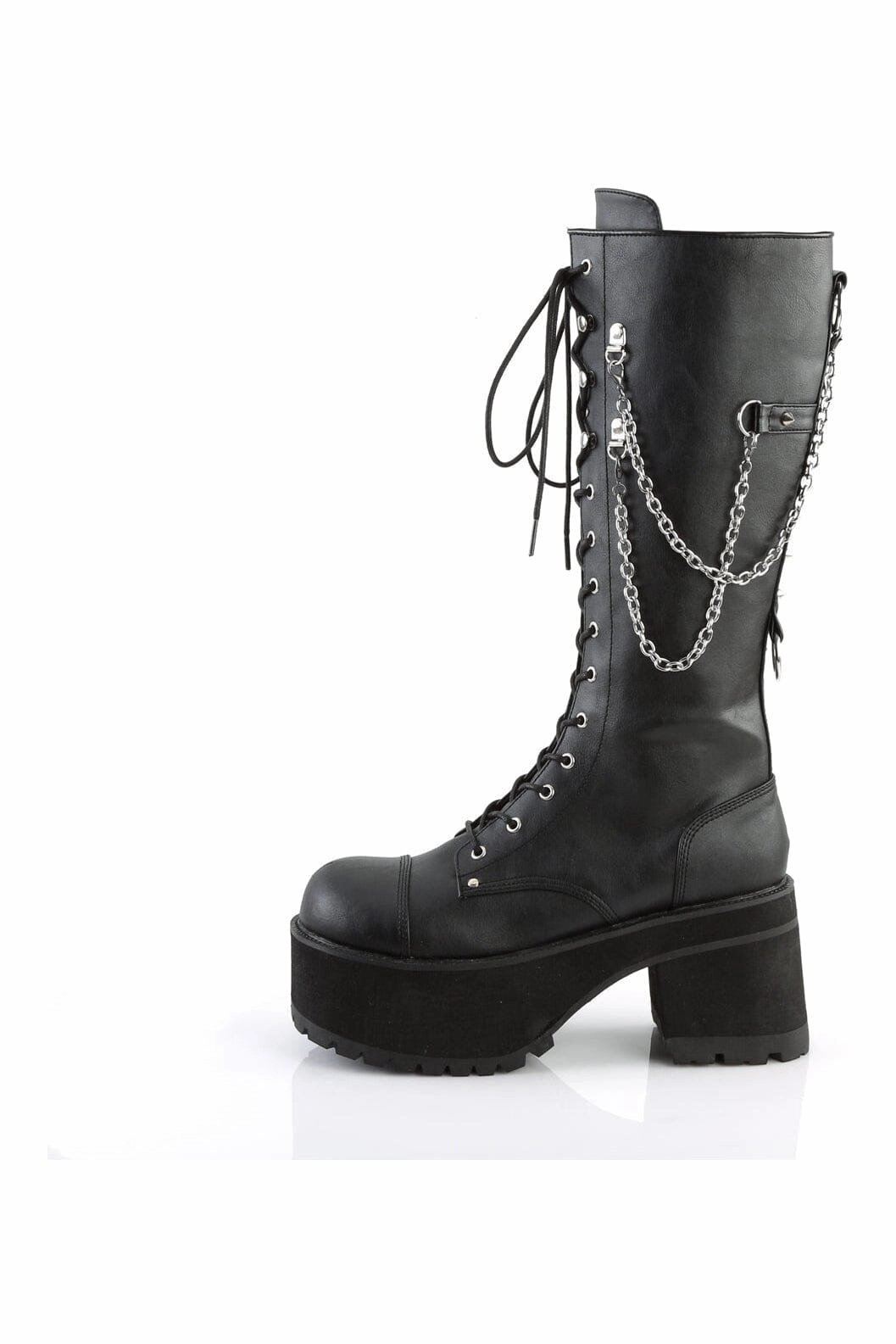 RANGER-303 Black Hologram Patent Knee Boot