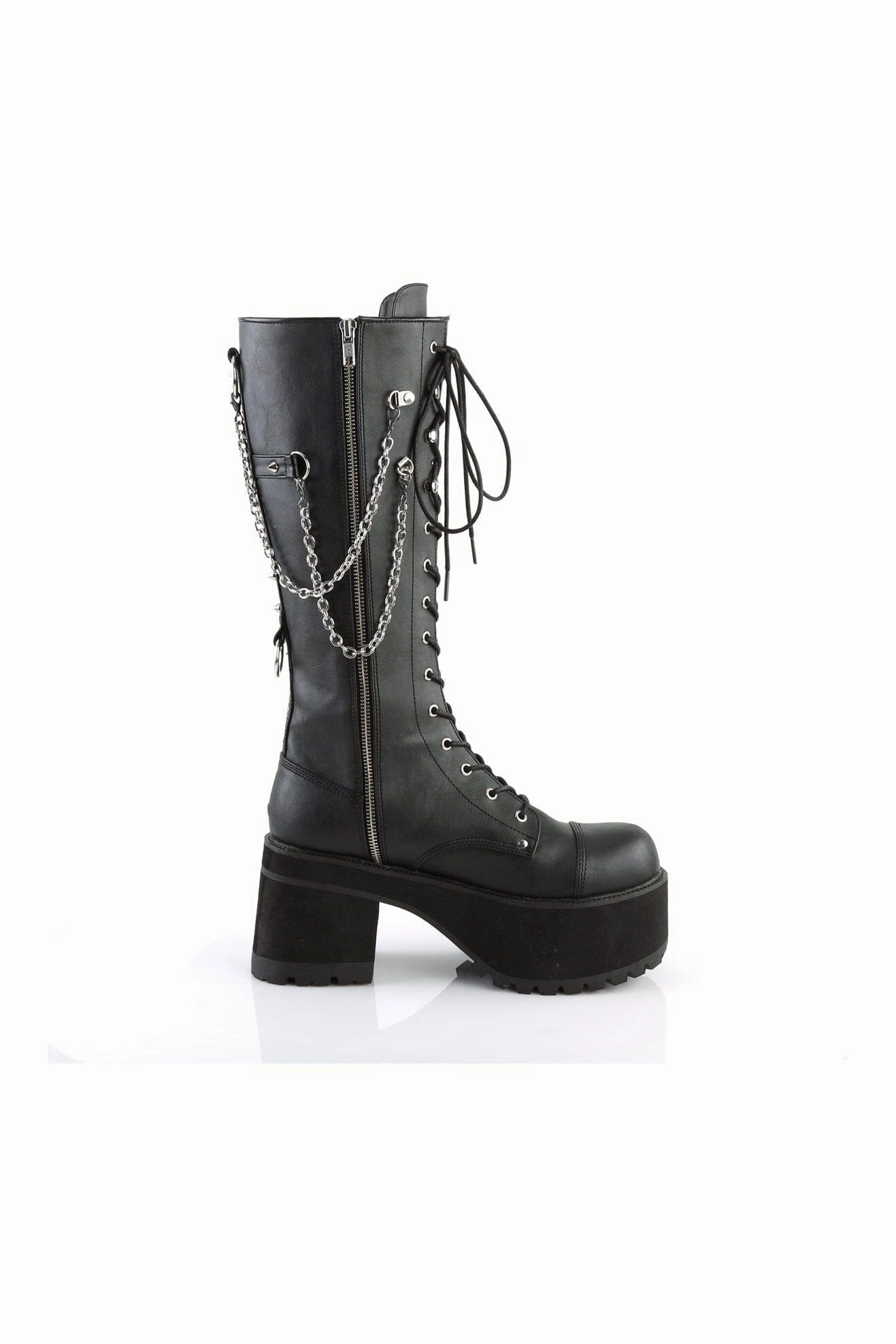 RANGER-303 Black Hologram Patent Knee Boot