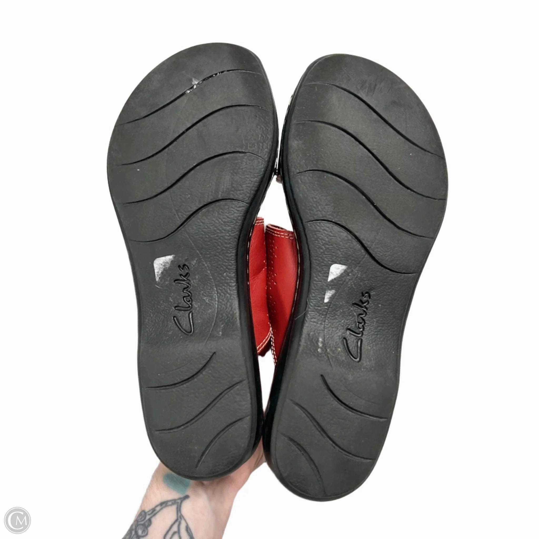 Sandals Flats By Clarks In Red, Size: 8.5