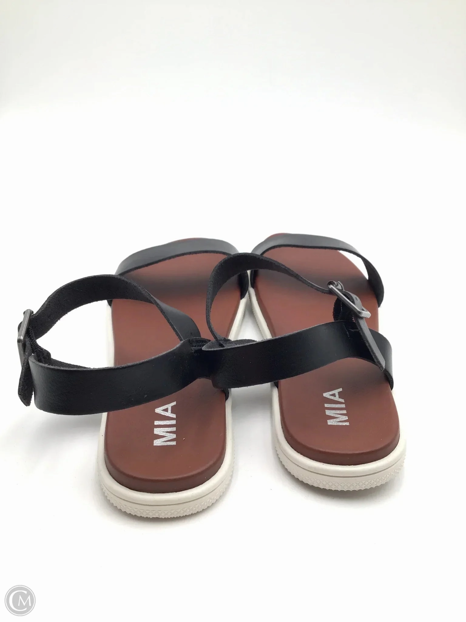 Sandals Flats By Mia In Black & Brown, Size: 8.5