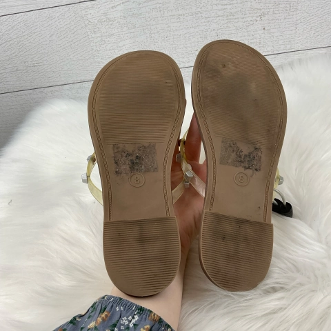 Sandals Flip Flops By A New Day In Tan, Size: 8