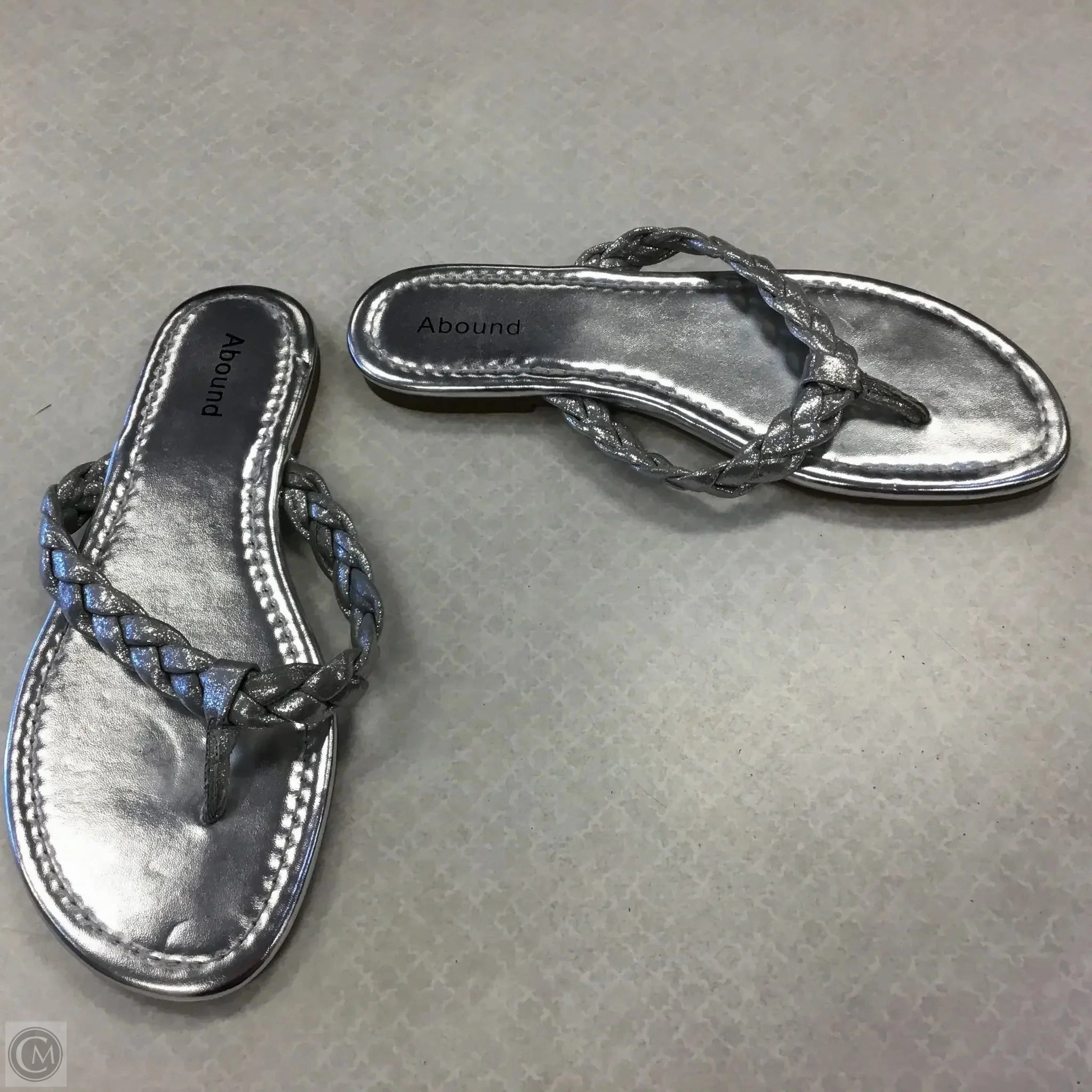 Sandals Flip Flops By Abound In Silver, Size: 7
