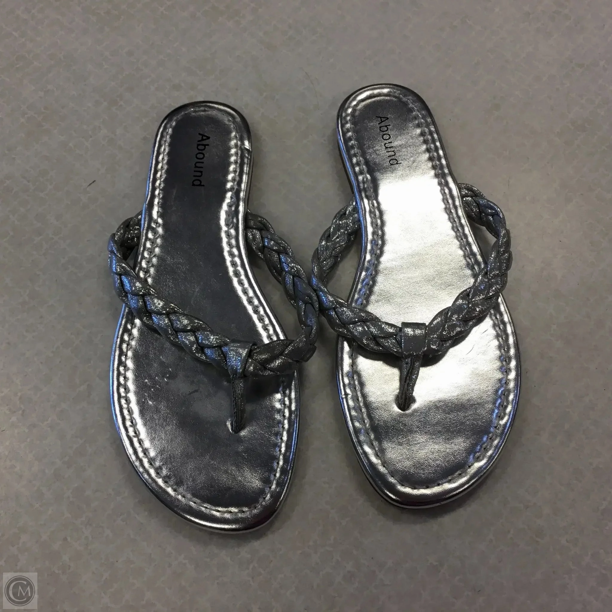 Sandals Flip Flops By Abound In Silver, Size: 7