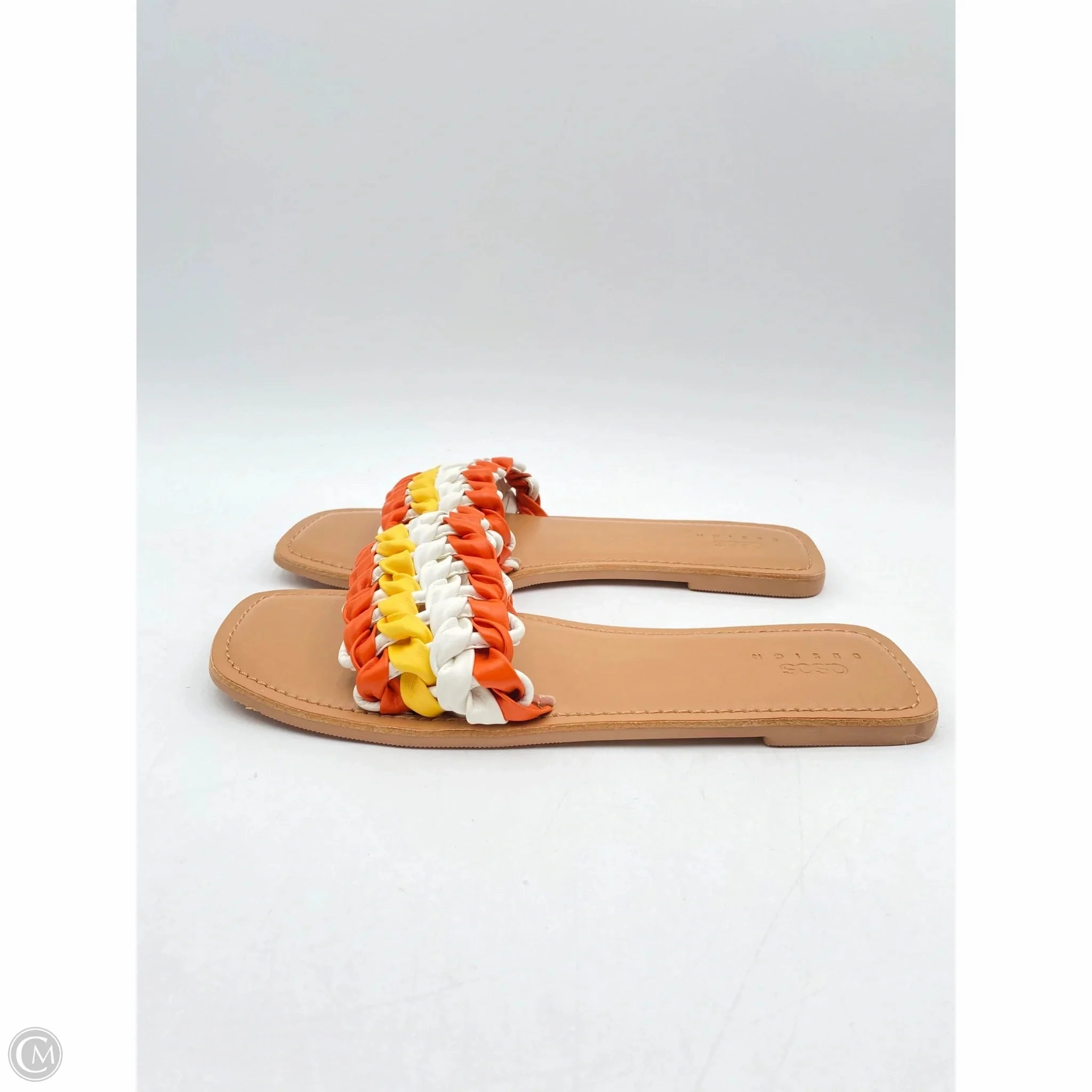 Sandals Flip Flops By Asos In Orange & White, Size: 9
