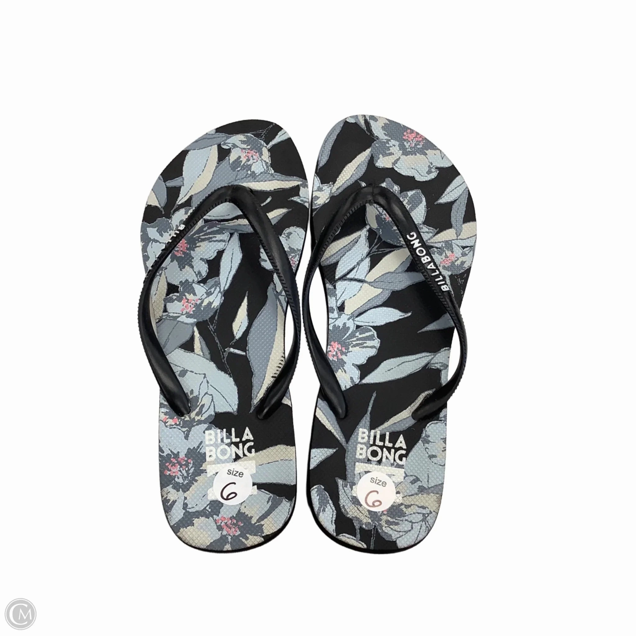 Sandals Flip Flops By Billabong In Black & Blue, Size: 6