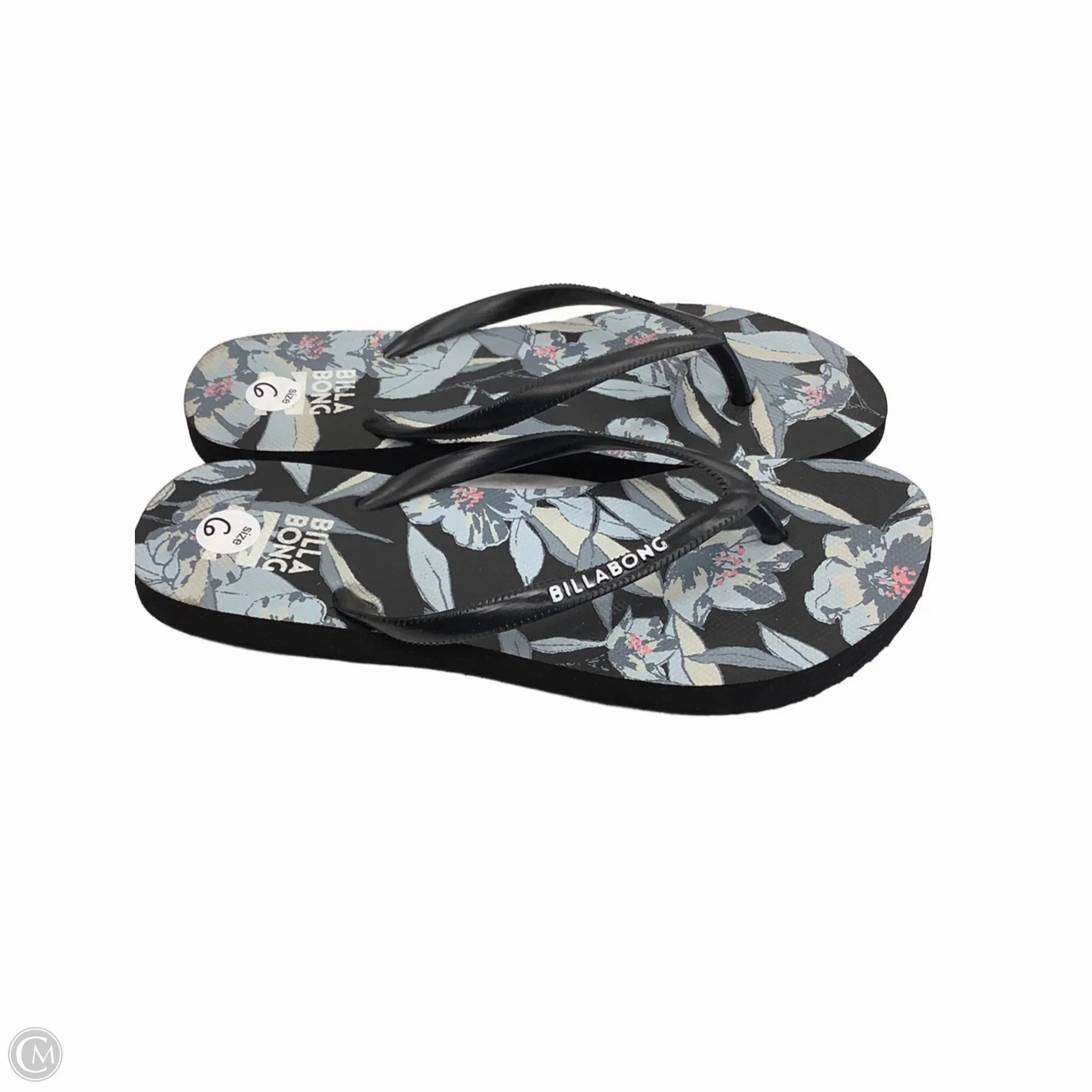 Sandals Flip Flops By Billabong In Black & Blue, Size: 6