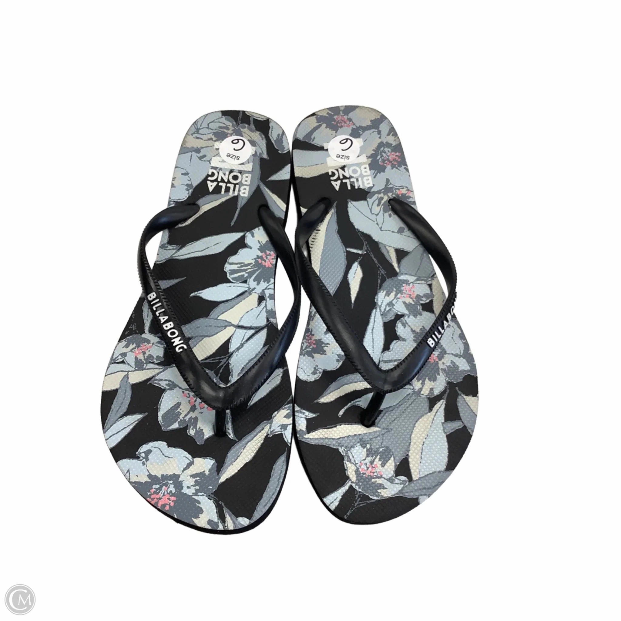 Sandals Flip Flops By Billabong In Black & Blue, Size: 6