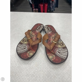 Sandals Flip Flops By Clarks In Brown, Size: 10