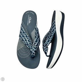 Sandals Flip Flops By Clarks In Navy, Size: 9