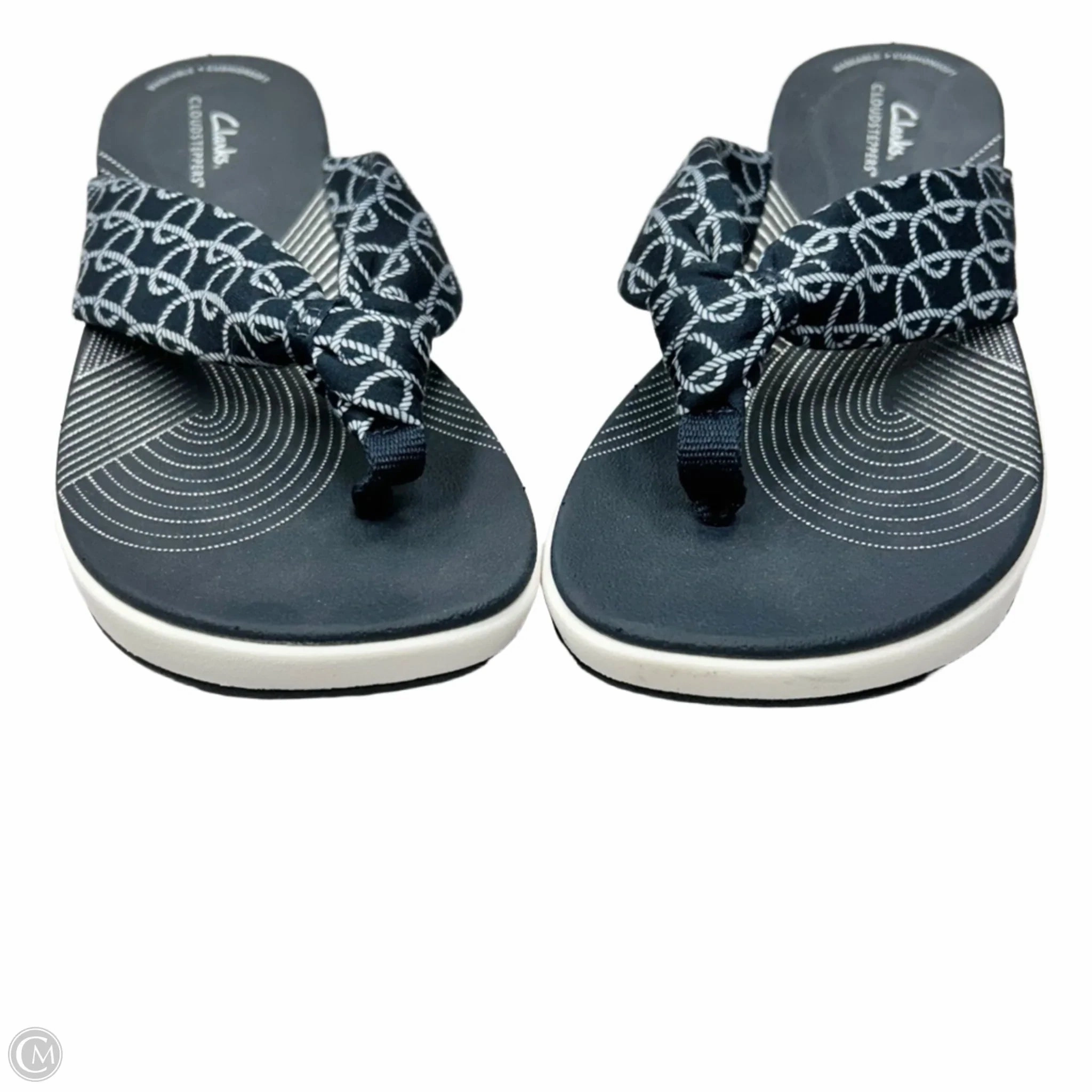 Sandals Flip Flops By Clarks In Navy, Size: 9