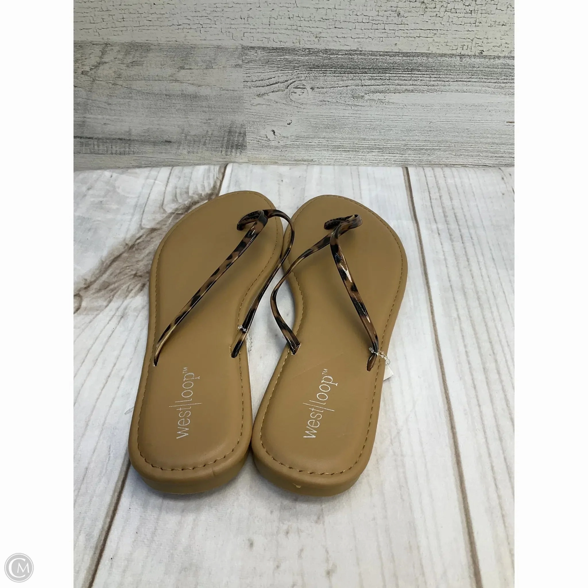 Sandals Flip Flops By Clothes Mentor In Animal Print, Size: 7