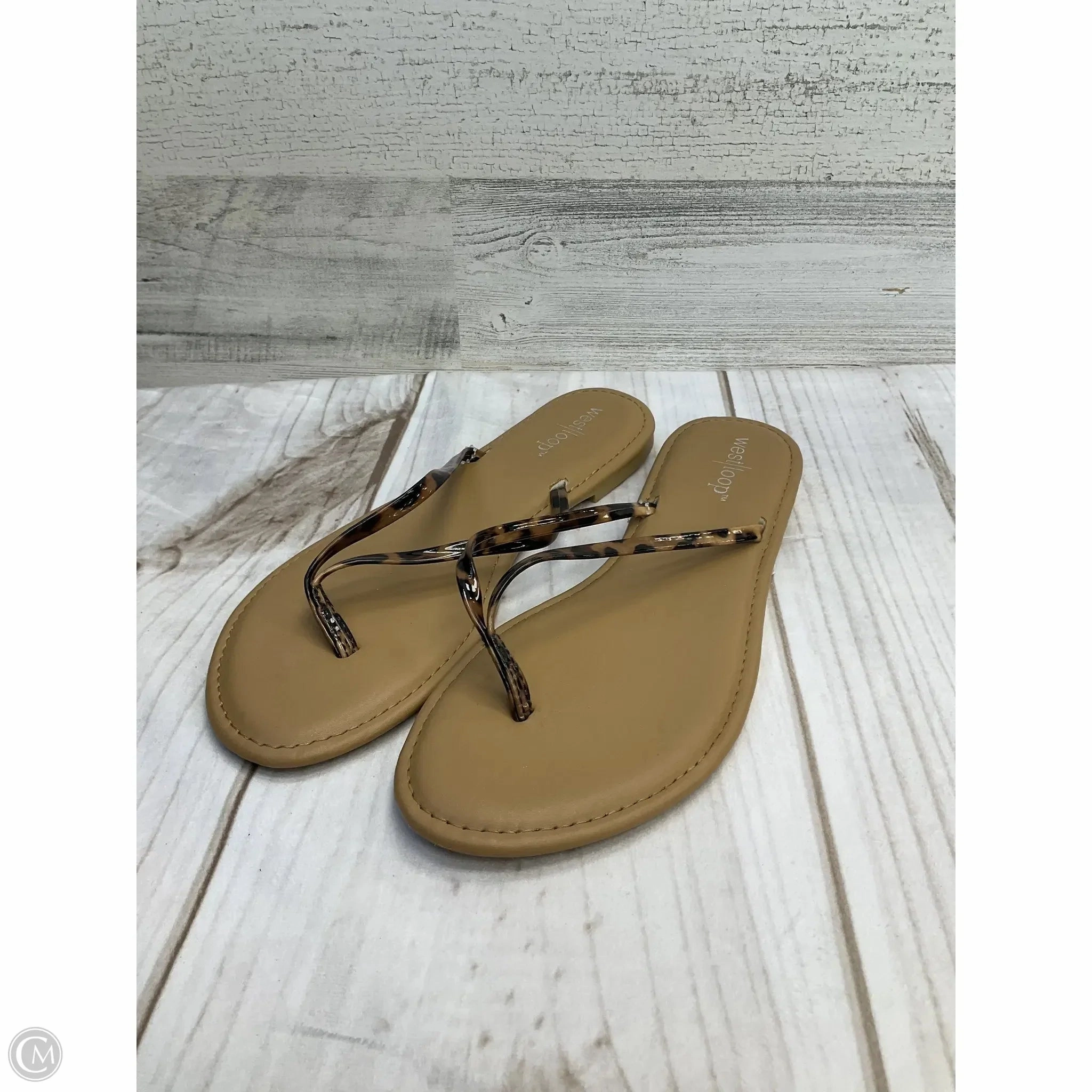 Sandals Flip Flops By Clothes Mentor In Animal Print, Size: 7