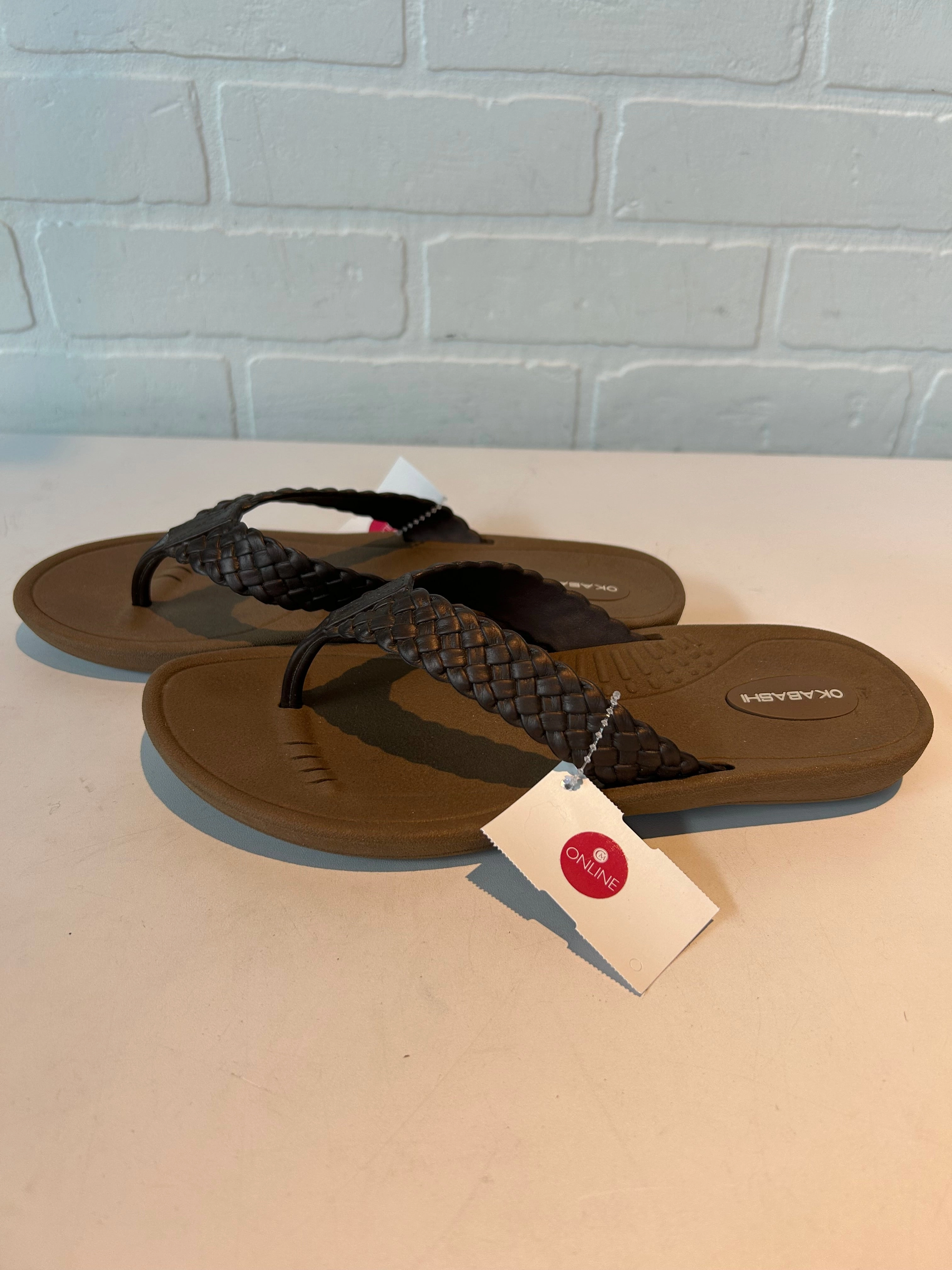 Sandals Flip Flops By Clothes Mentor In Brown, Size: 8