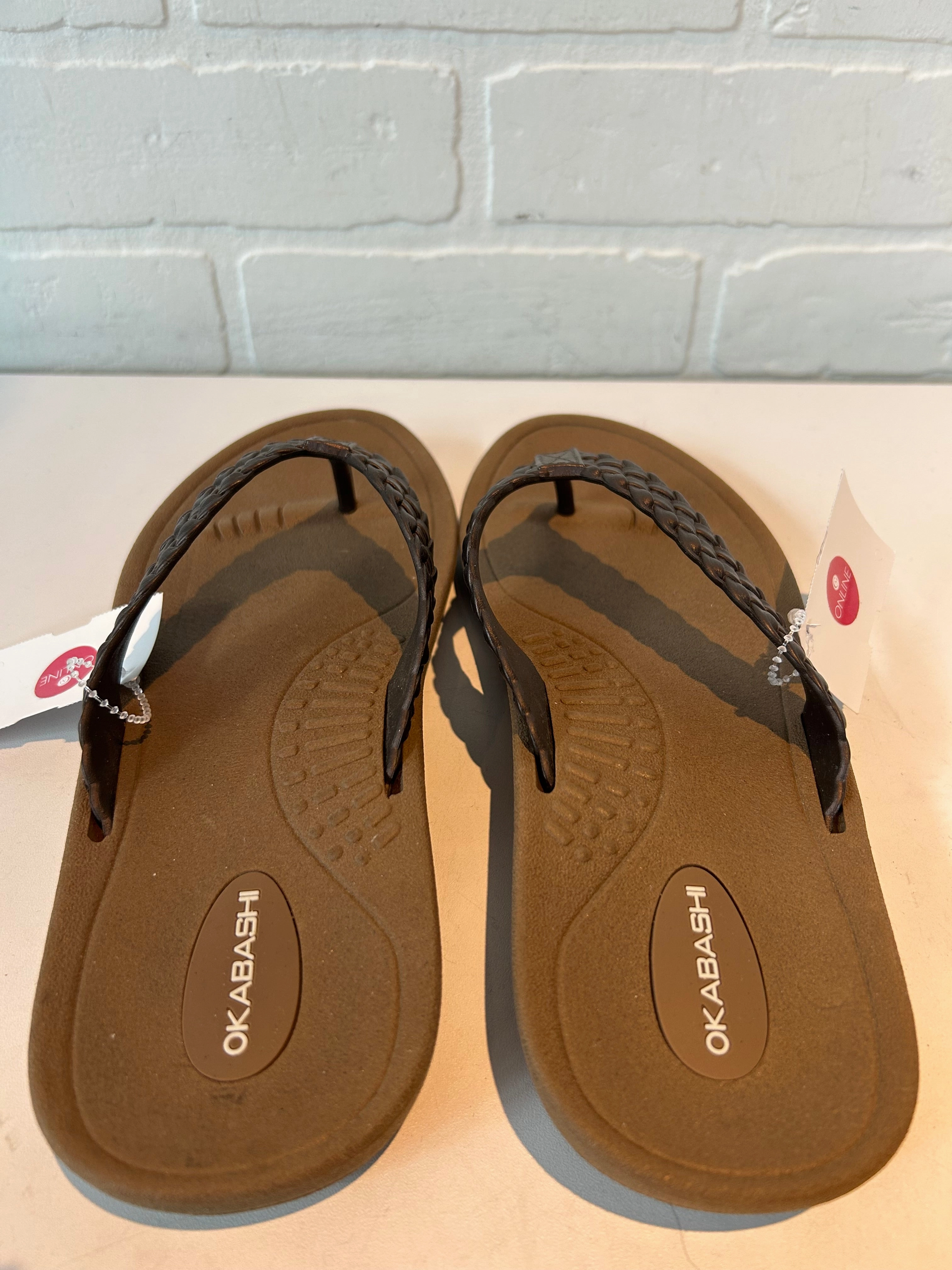 Sandals Flip Flops By Clothes Mentor In Brown, Size: 8