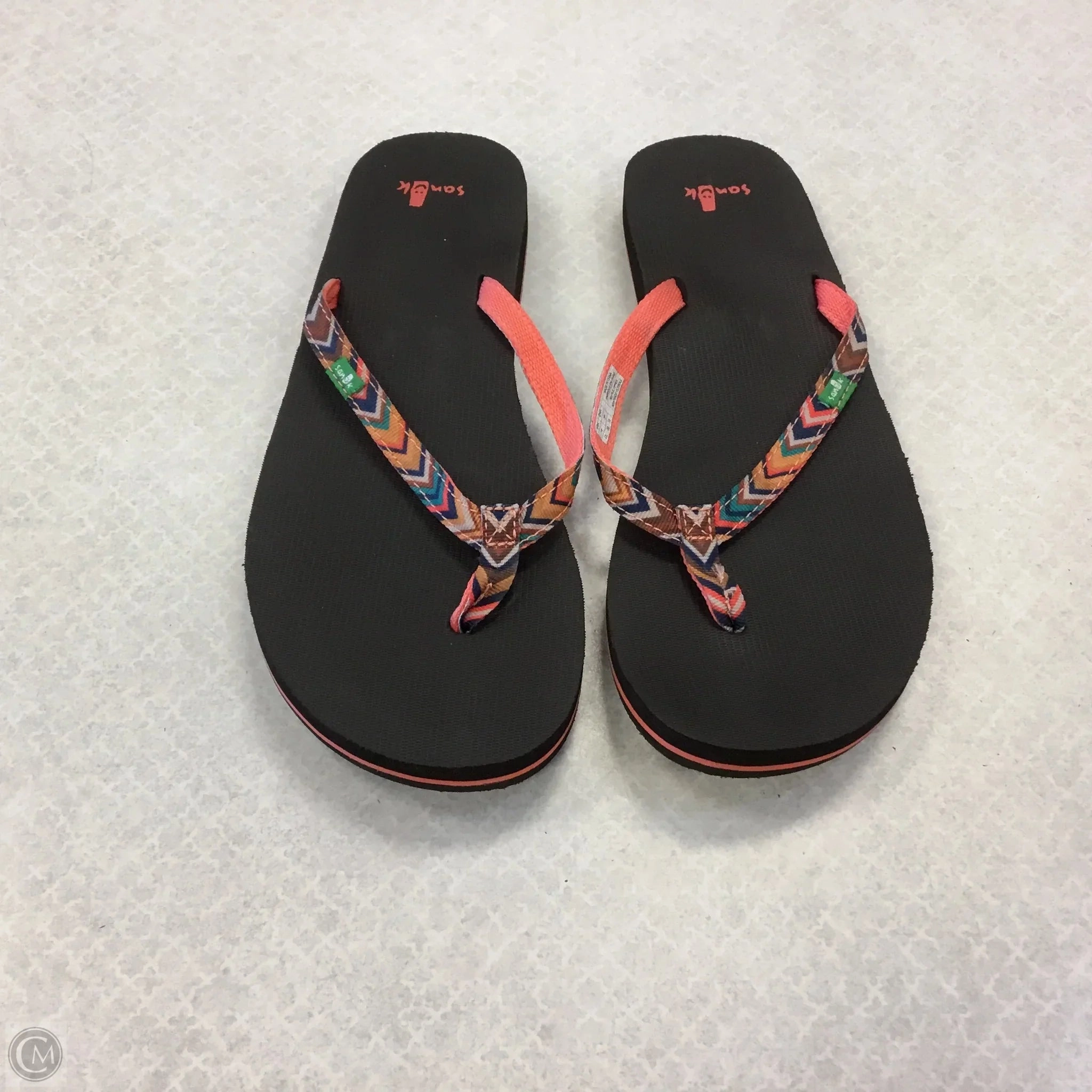 Sandals Flip Flops By Clothes Mentor In Multi-colored, Size: 7.5