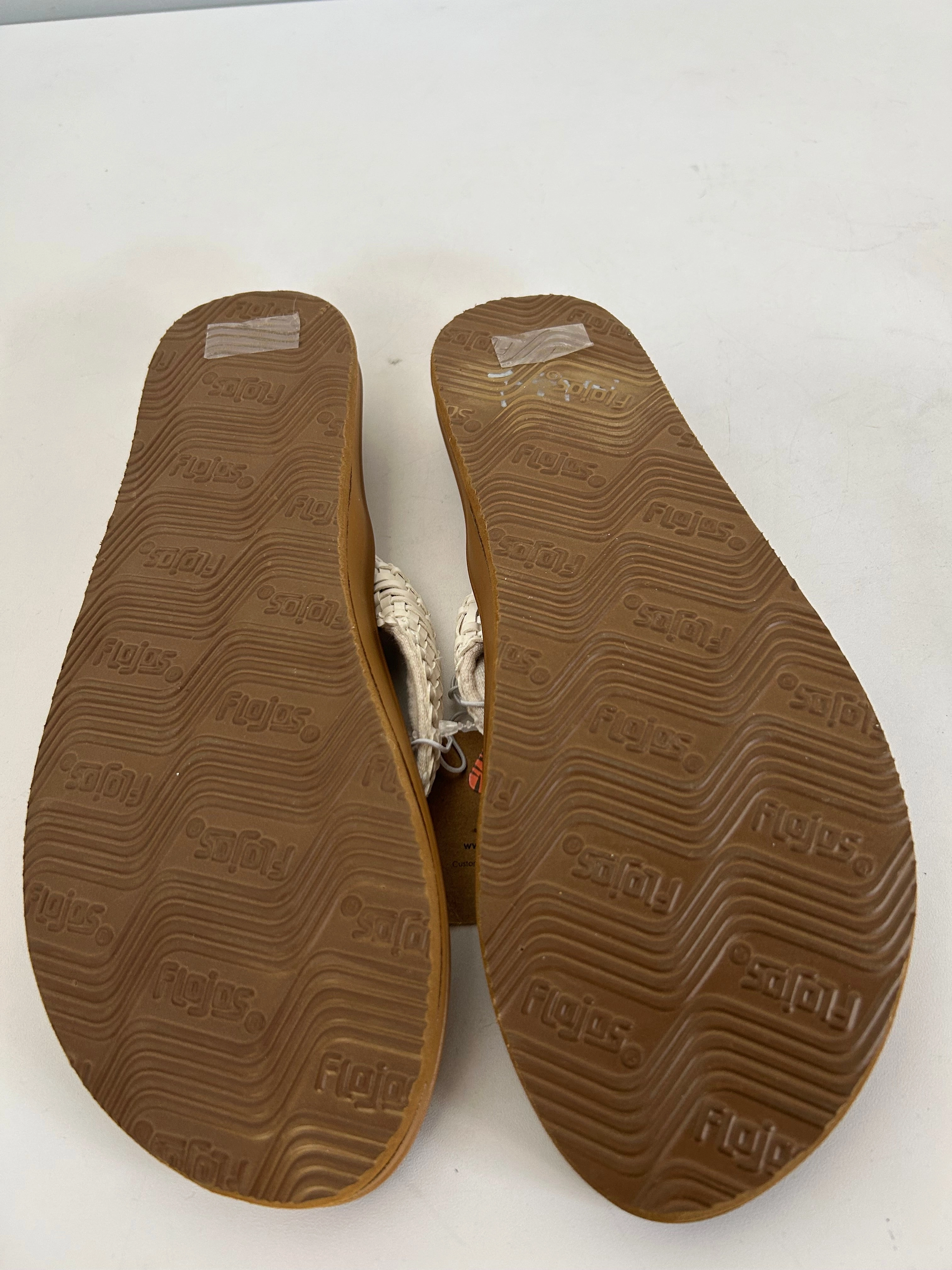 Sandals Flip Flops By Cmc In Tan & White, Size: 8