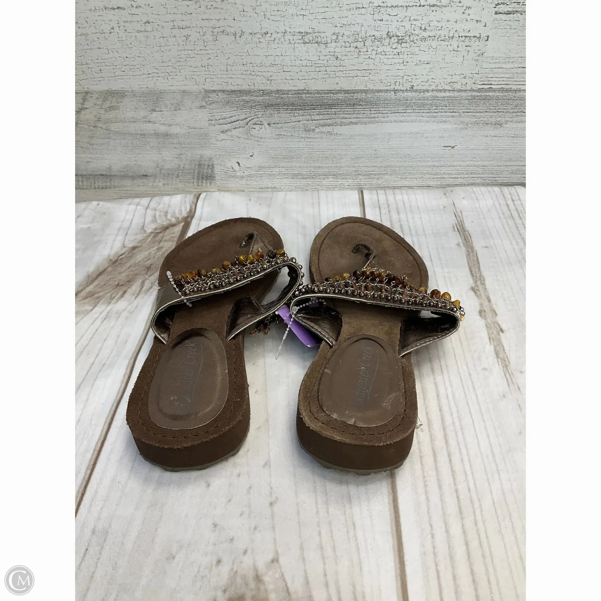 Sandals Flip Flops By Coldwater Creek In Bronze, Size: 7