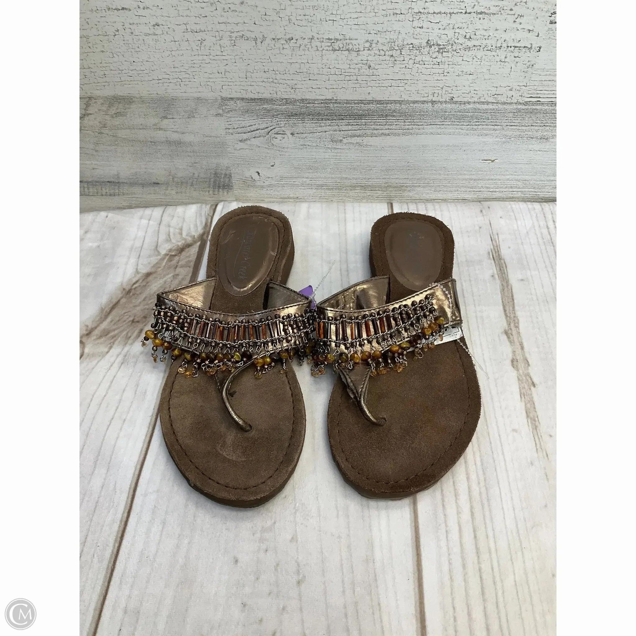Sandals Flip Flops By Coldwater Creek In Bronze, Size: 7
