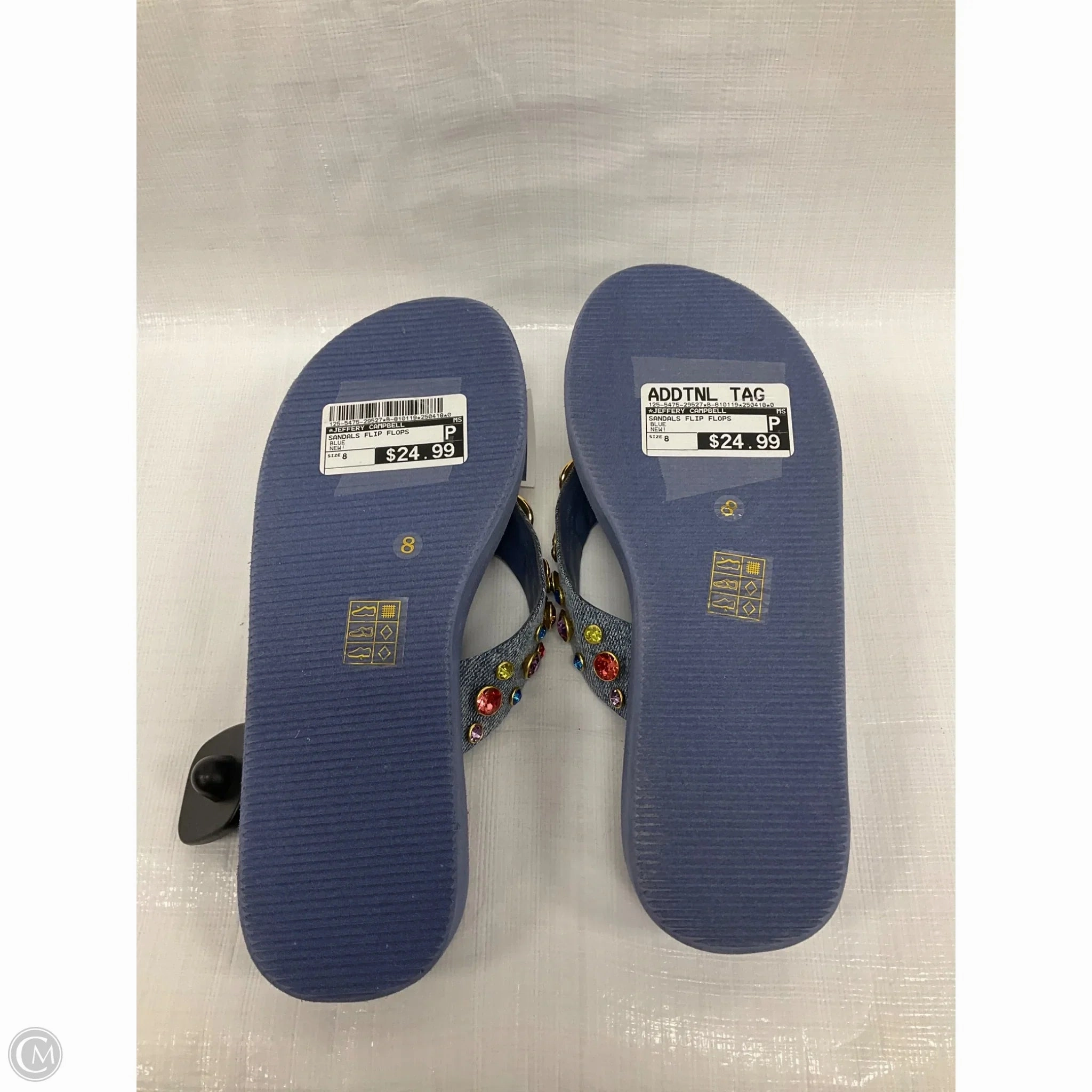 Sandals Flip Flops By Jeffery Campbell In Blue, Size: 8