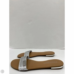 Sandals Flip Flops By Juicy Couture In Silver, Size: 7.5