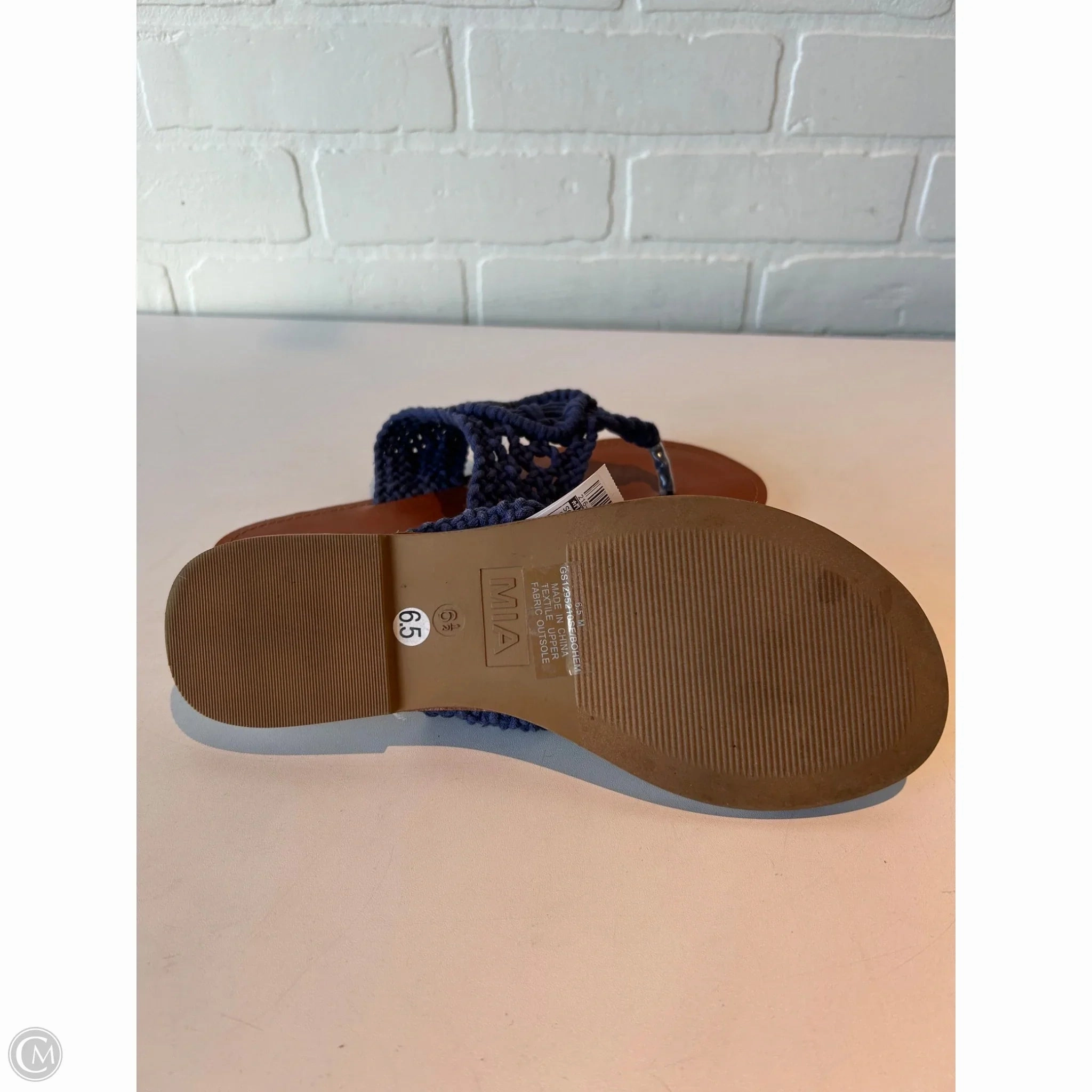 Sandals Flip Flops By Mia In Blue & Brown, Size: 6.5
