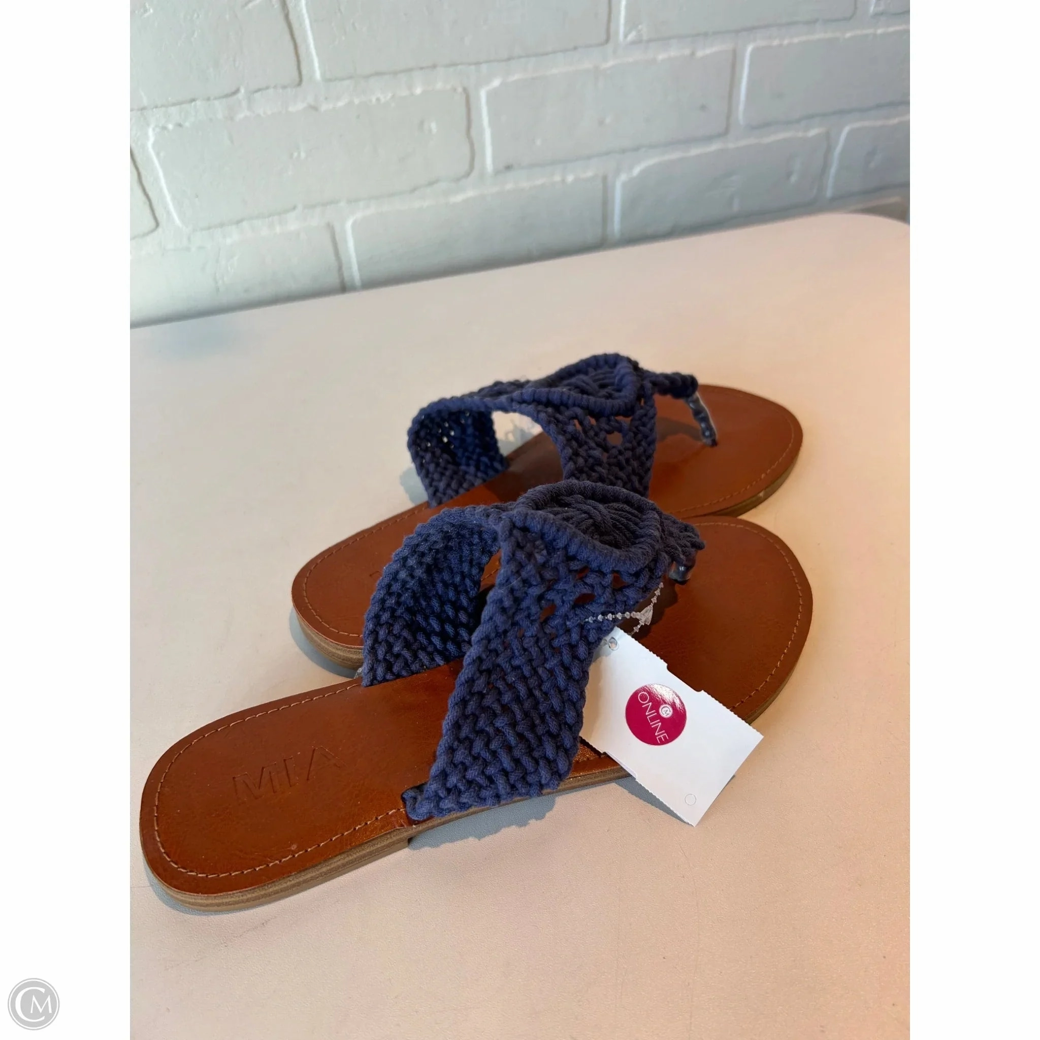 Sandals Flip Flops By Mia In Blue & Brown, Size: 6.5
