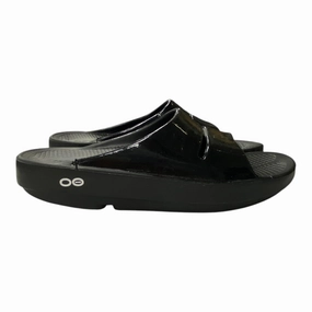 Sandals Flip Flops By Oofos In Black, Size:8