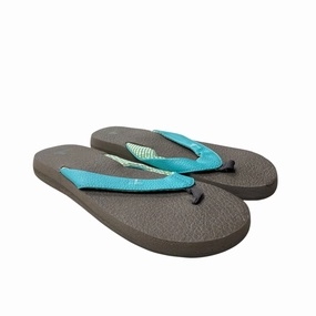 Sandals Flip Flops By Sanuk In Blue & Brown, Size:9