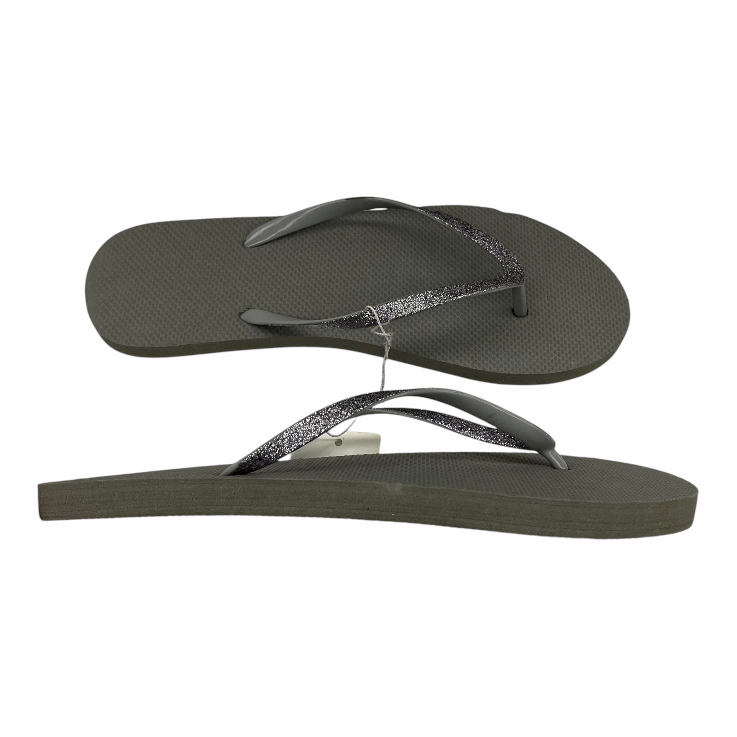 Sandals Flip Flops By Shade & Shore In Grey, Size:10