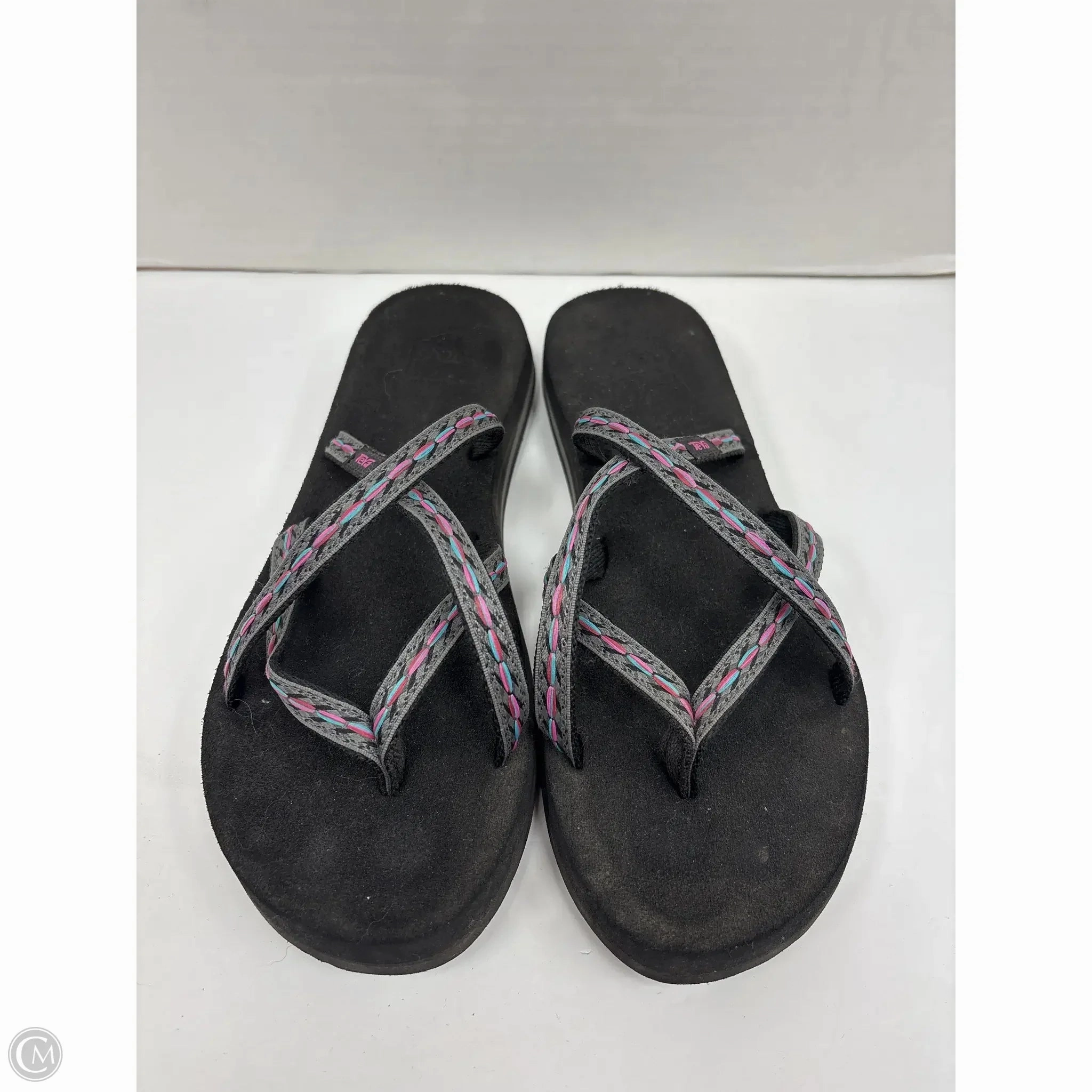 Sandals Flip Flops By Teva In Black, Size: 8.5
