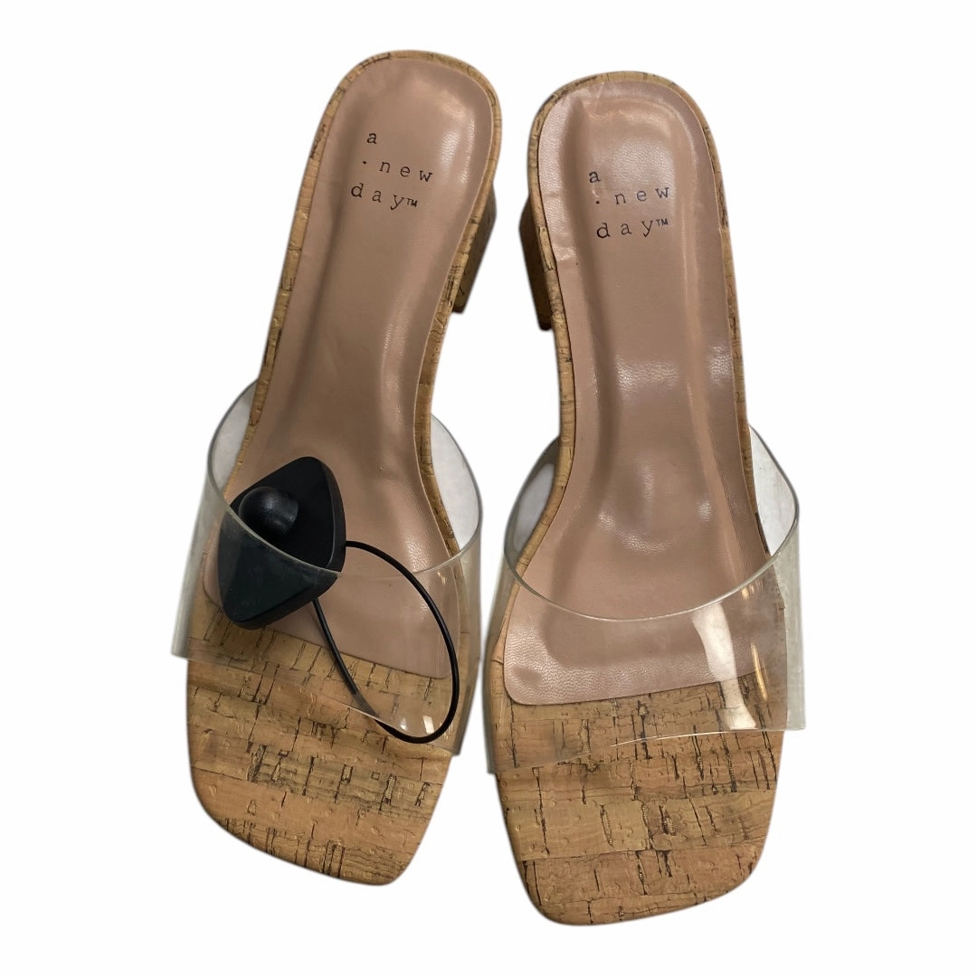 Sandals Heels Block By A New Day In Tan, Size:5.5