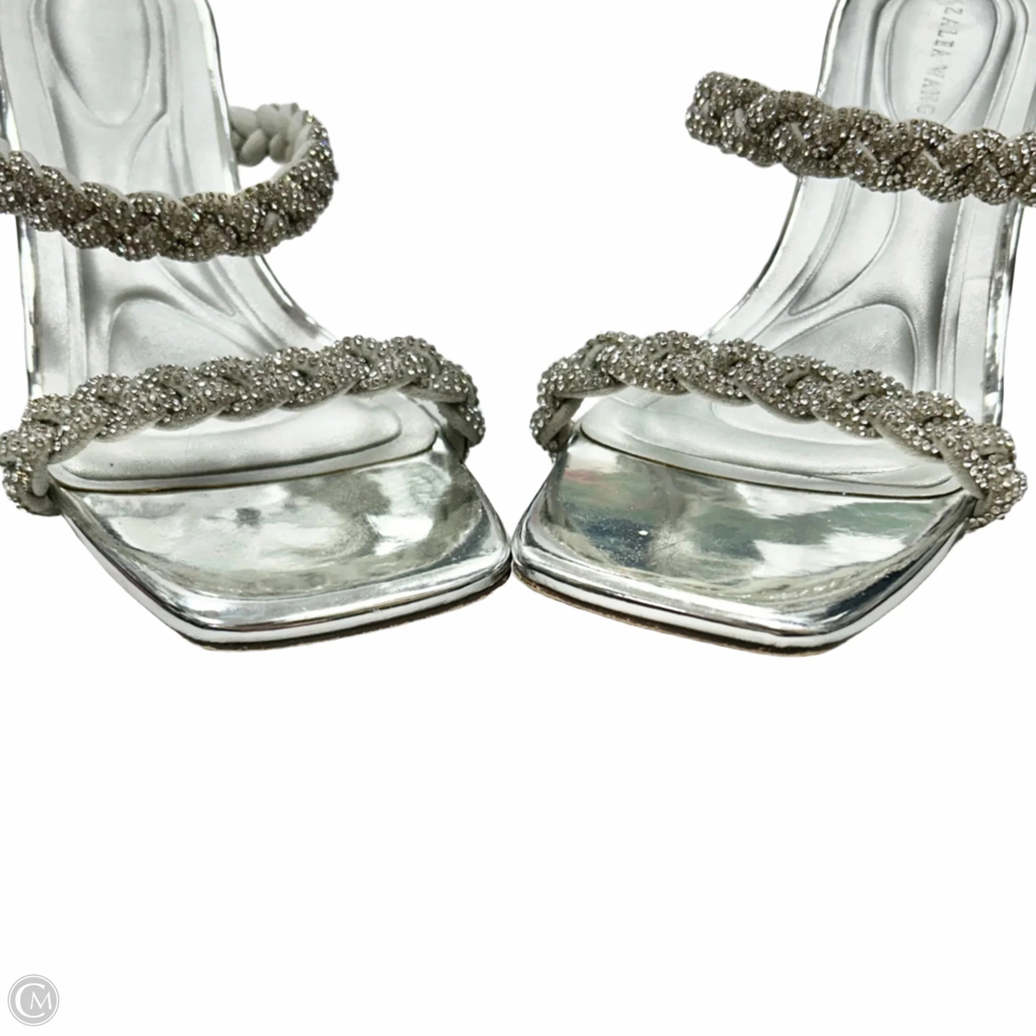 Sandals Heels Block By Azalea Wang In Silver, Size: 8.5