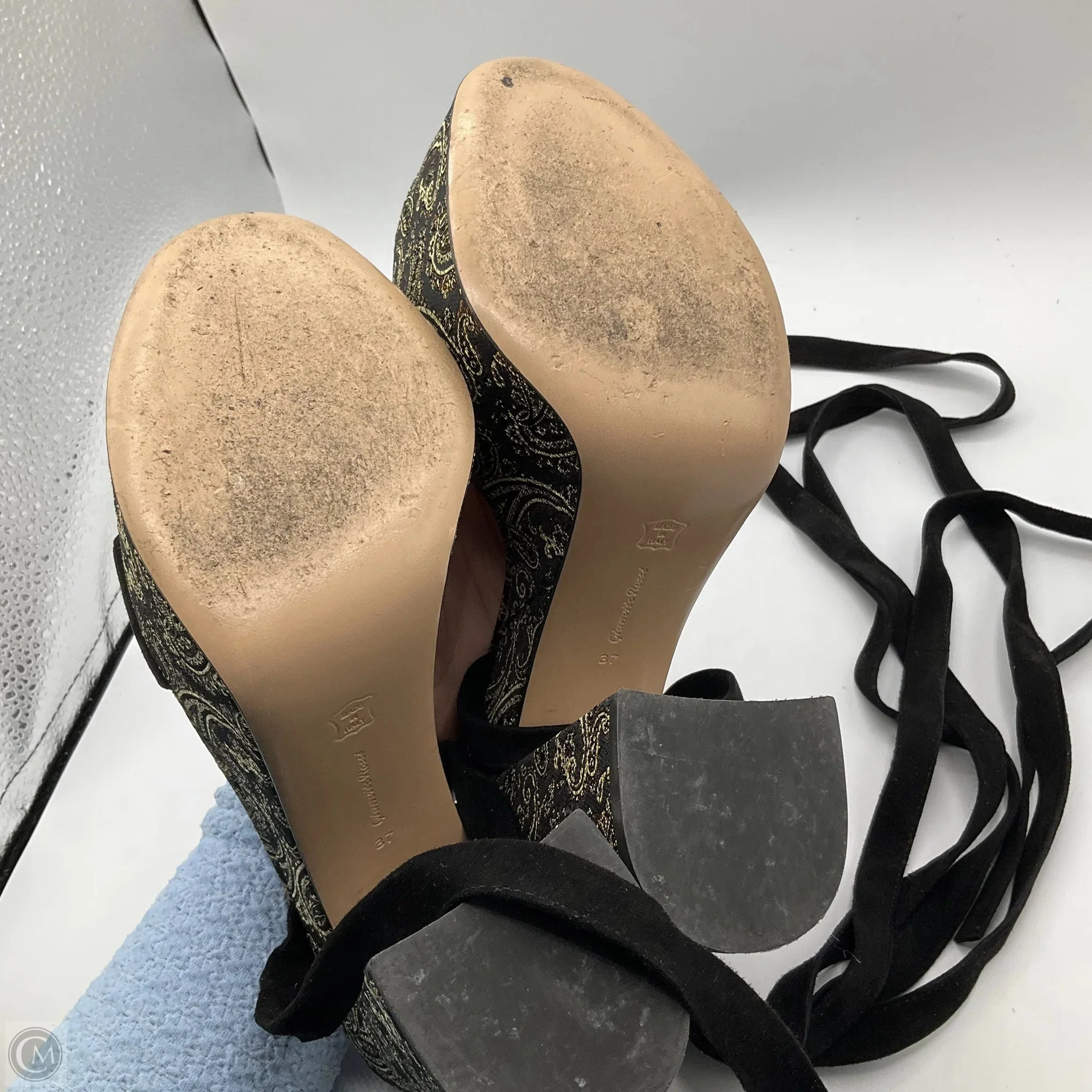 Sandals Heels Block By Cma In Black, Size: 7